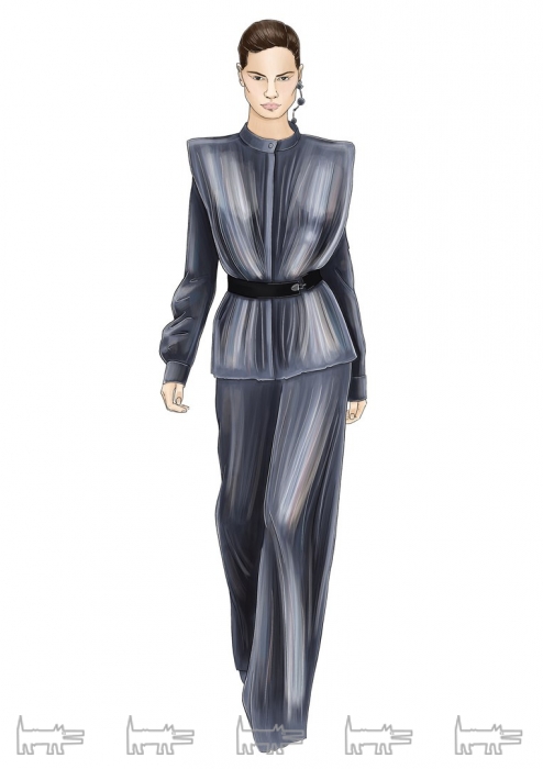 Иллюстрация Лизы Одиноких: Mugler, коллекция осень-зима 2017/18