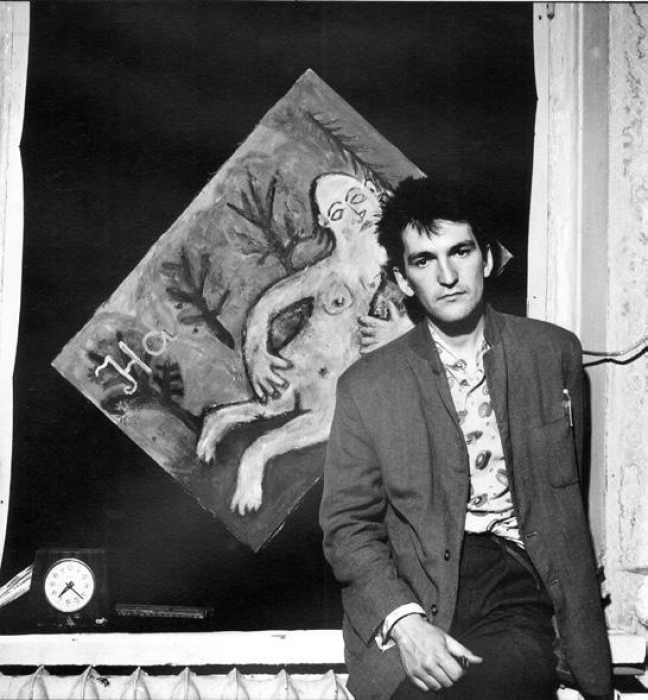 Тимур Новиков. 1985. Фото Е. Ниязова. Собрание галереи «Ультрамарин».