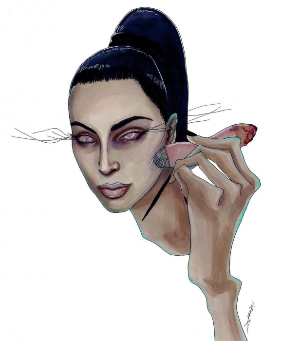 Ким Кардашьян. Иллюстрация @bambiachy