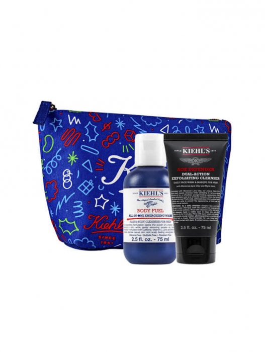 Набор: мужской очищающий и тонизирующий гель для тела и волос + мультифункциональное очищающее средство для лица, 2000 рублей (Khiel's)