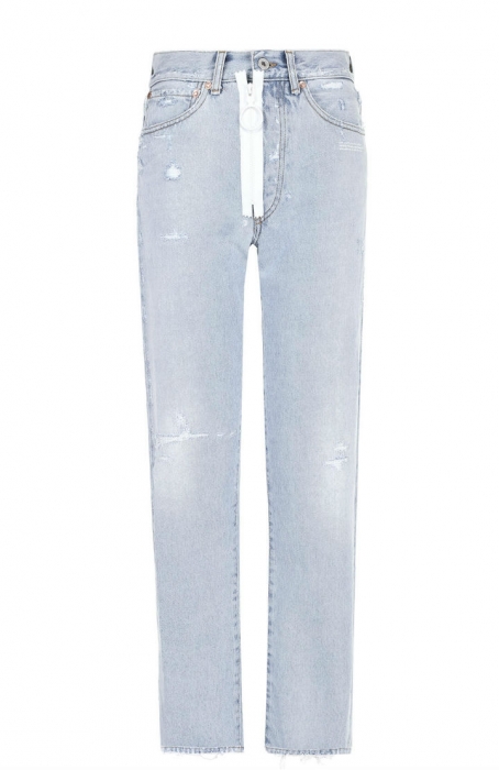 Off-White. Джинсы прямого кроя с потертостями,29 100 руб.