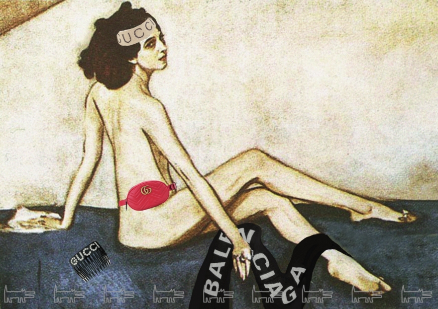 Валентин Серов. «Портрет Иды Рубинштейн», 1910 год. На Иде: ободок, поясная сумка и гребень Gucci, шарф Balenciaga, сумка Valentino