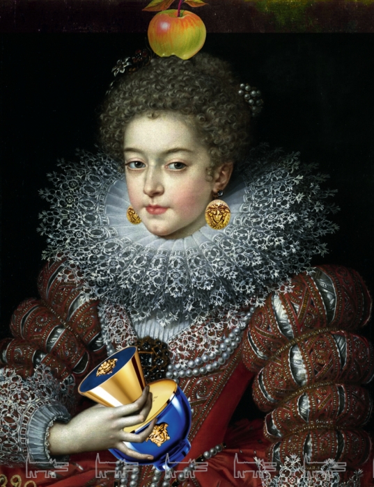Франс Пурбус Младший. «Изабелла Франции, королева Испании», 1615 год. На Изабелле: серьги Versace, духи Versace Dylan Blue Pour Femme