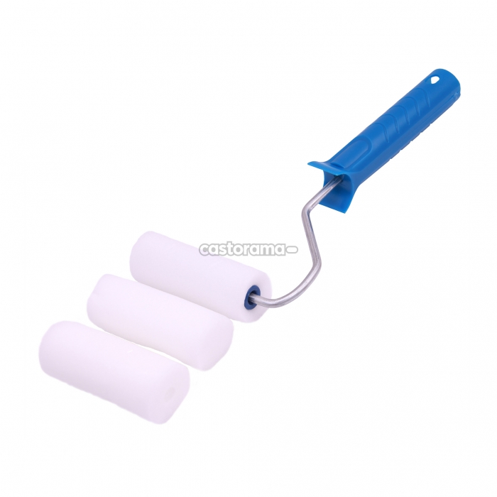 Валик с двумя сменными шубками. Применяется для нанесения на ровные небольшие поверхности всех типов лакокрасочных материалов и средств защиты дерева.