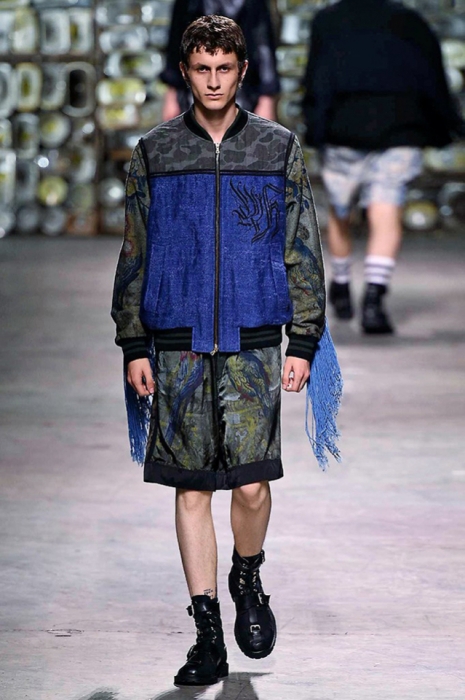 Каллиграфические элементы Покраса Лампаса в мужской коллекции Dries Van Noten, весна-лето 2017