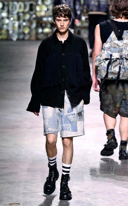 Каллиграфические элементы Покраса Лампаса в мужской коллекции Dries Van Noten, весна- лето 2017