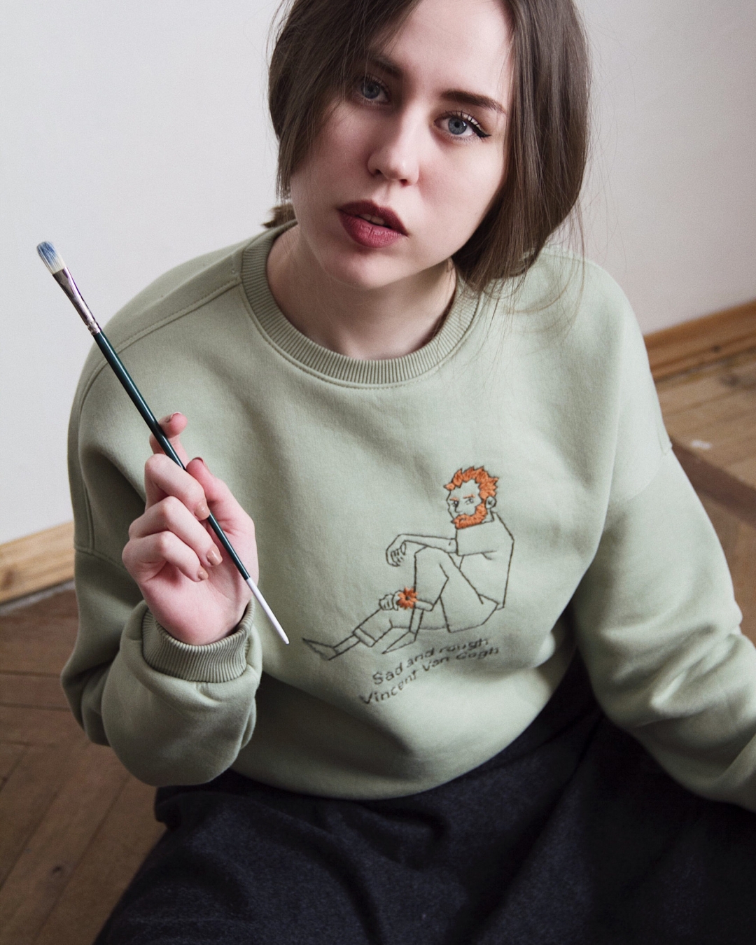 Свитшот Whosh Legends с портретом Винсента ван Гога и надписью «Sad and rough Vincent Van Gough»