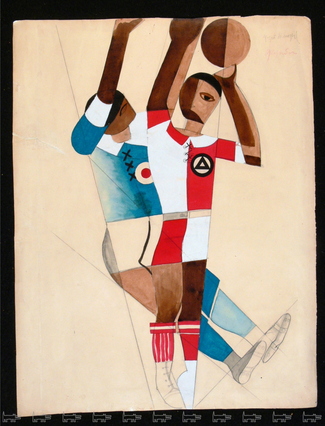 А. Петрицкий. Эскиз костюмов для спектакля «Футболист», В. Оранский, 1929 год