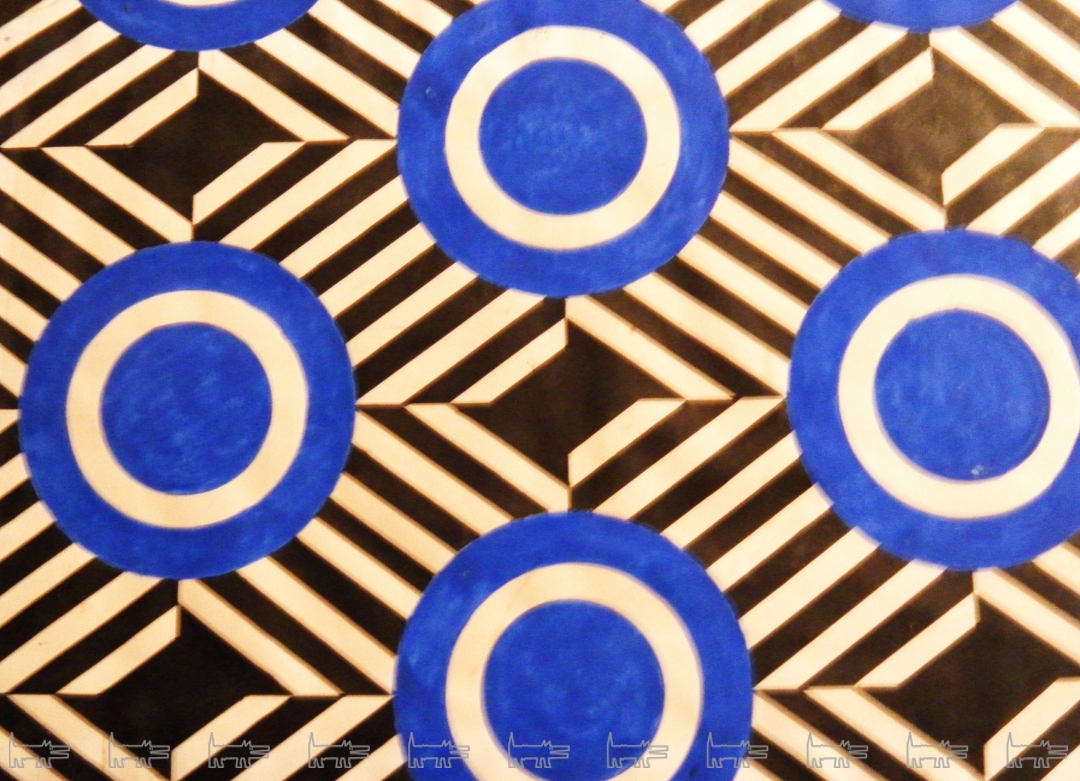 Эскиз для ткани Л. Поповой. Бумага, гуашь, тушь, 1923–1924 годы. Государственный историко архитектурный, художественный и ландшафтный музей-заповедник