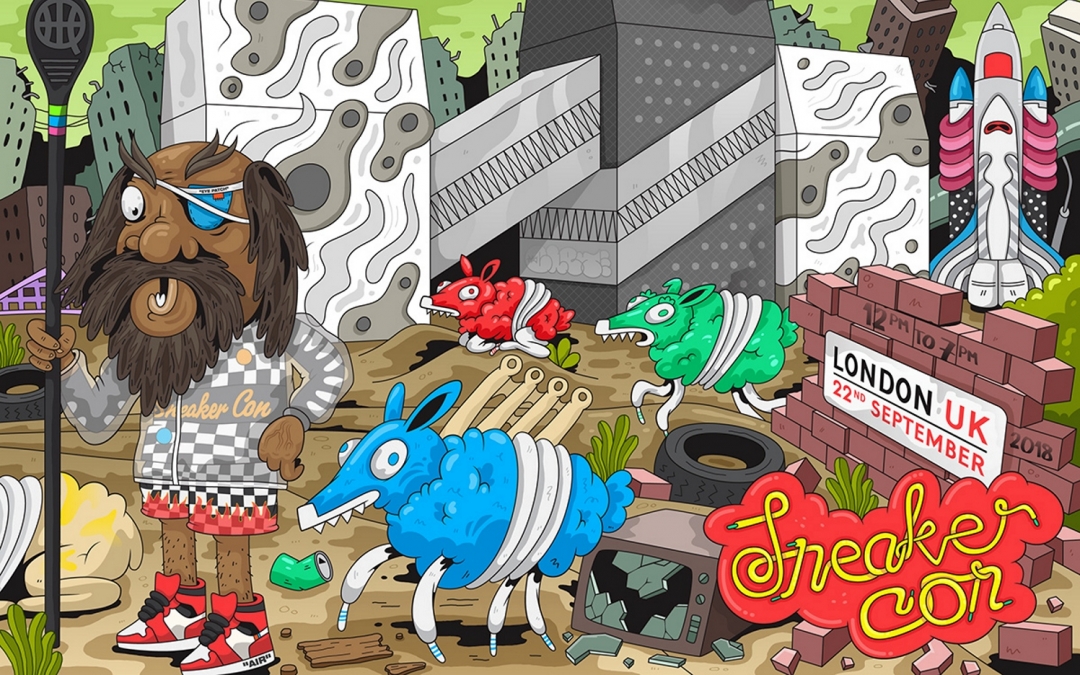 Постер лондонской выставки Sneaker Con, которая пройдет 22 сентября