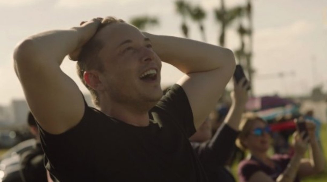 Илон Маск во время запуска Falcon Heavy