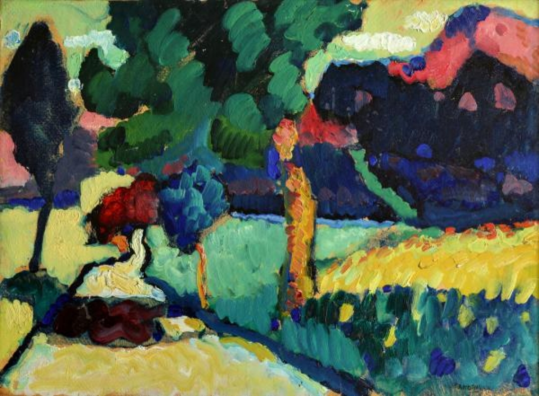 В.В. Кандинский "Мурнау. Летний пейзаж", 1909 г.