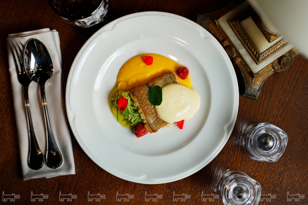 Палтус с тыквенным пюре