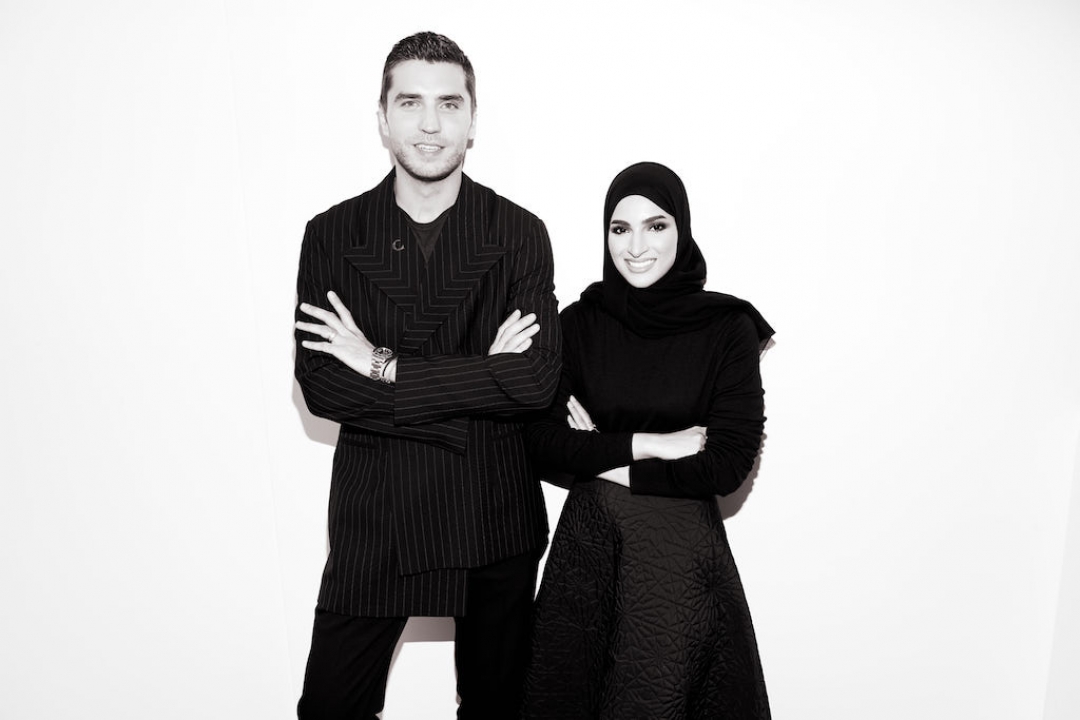 Соорганизатор показа Wadha в России Фрол Буримский и Вадха Аль Хайри