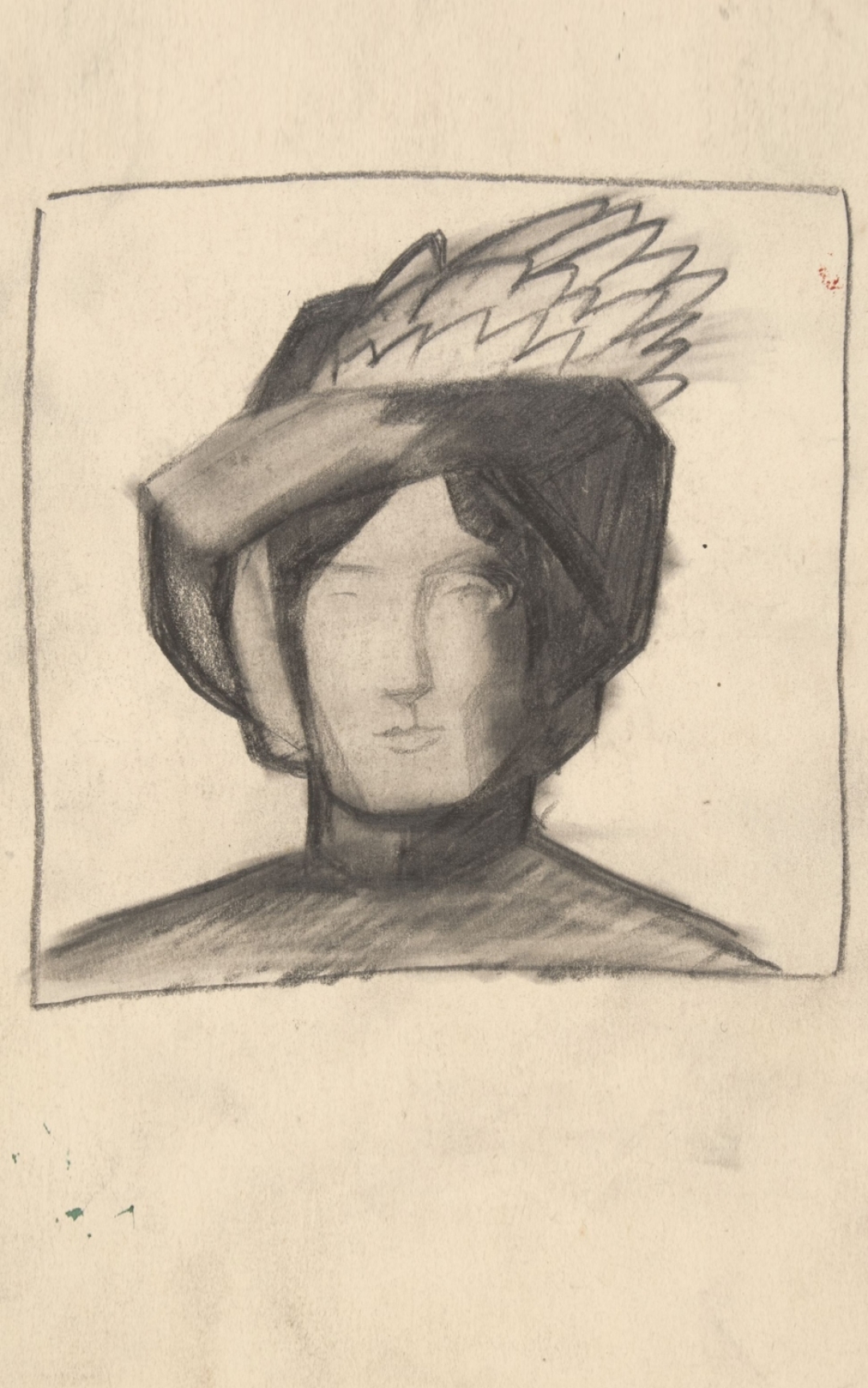 Женский портрет в шляпе с пером. Конец 1900-х