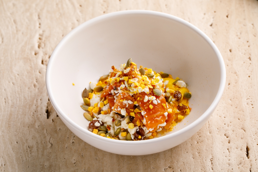 Печеная тыква с рассыпчатым творогом