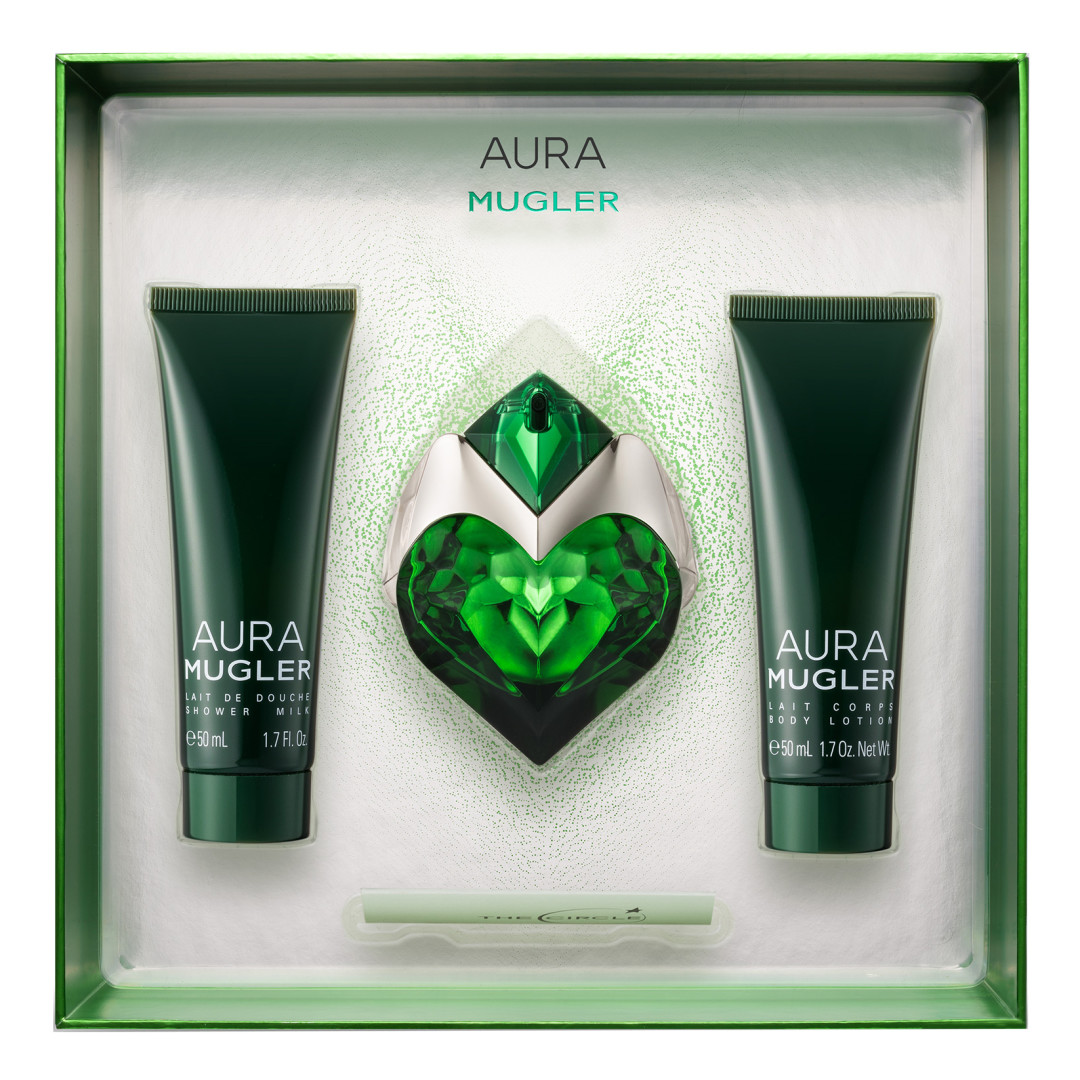 Подарочный набор Aura Mugler с парфюмом, лосьоном и молочком для душа, 3799 рублей (SEPHORA)
