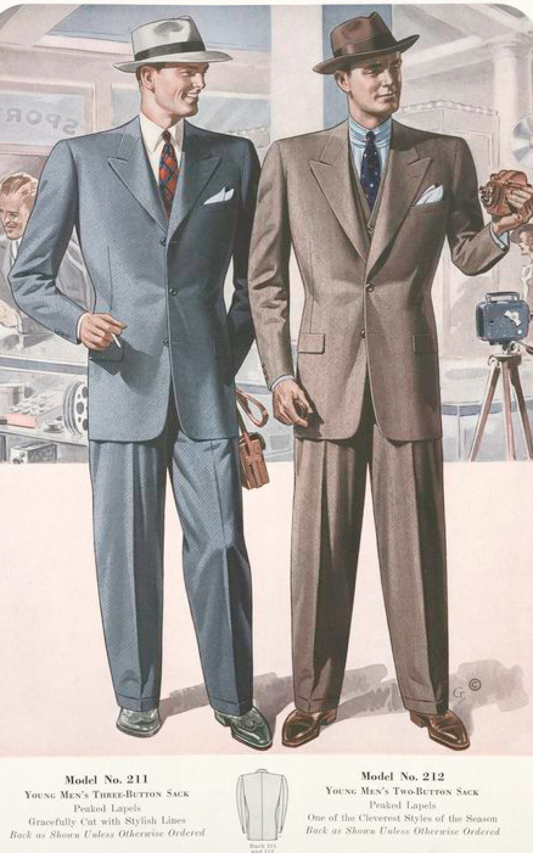 Мода 1940е Москва мужская мода