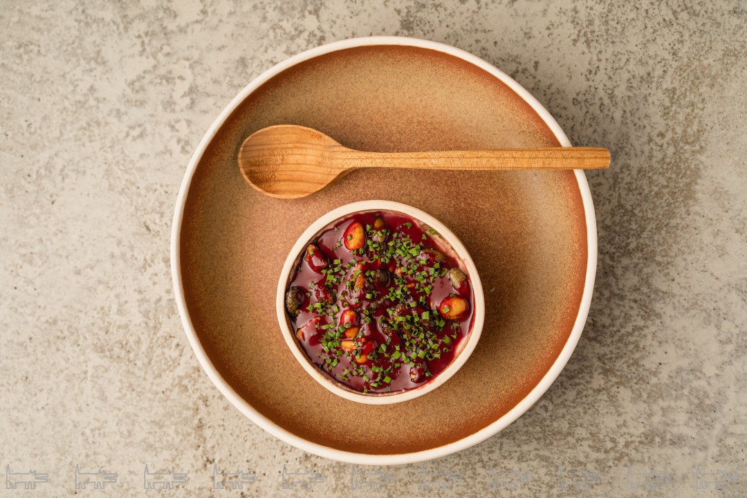 Пате из печени цыпленка и ферментированная ежевика