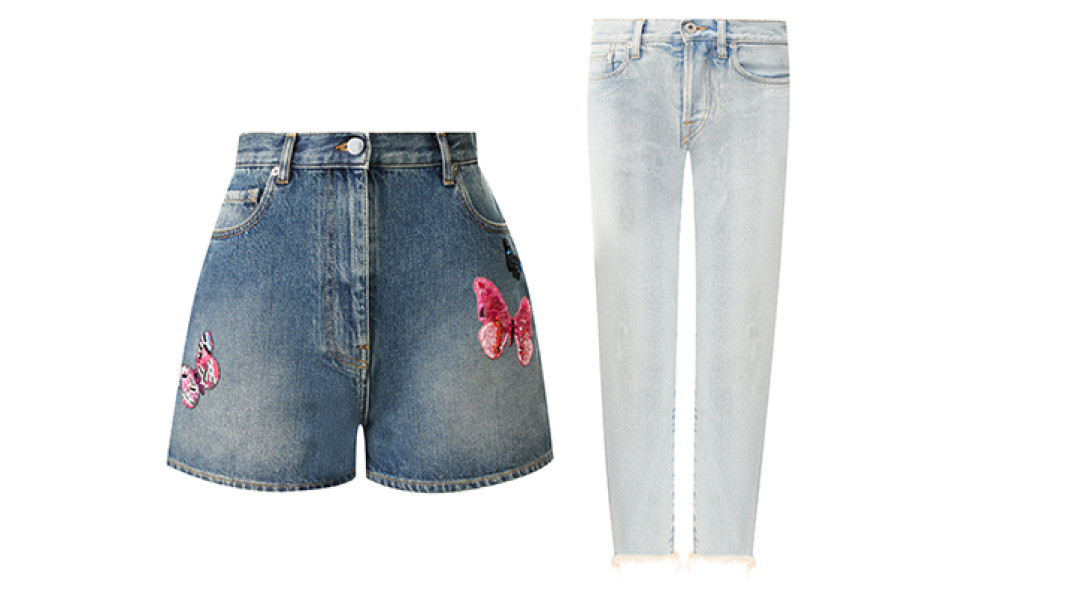 Шорты Valentino, джинсы Off-White