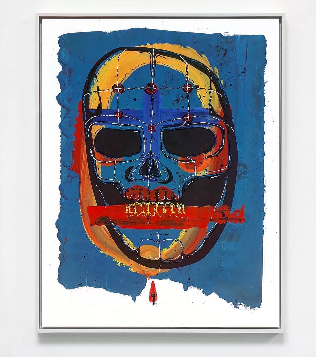 «Череп», 75 x 55, бумага, акрил, 2019