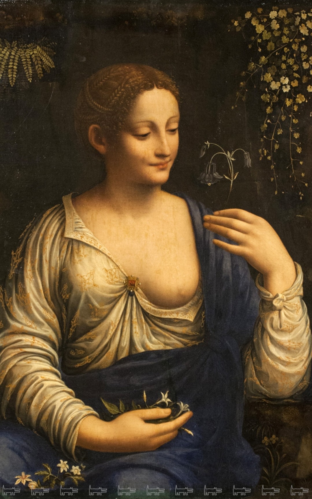 Реставраторы сняли с «Флоры» Франческо Мельци пожелтевший лак, искажавший ее колорит, и теперь мы видим подлинную, насыщенную цветом живопись.