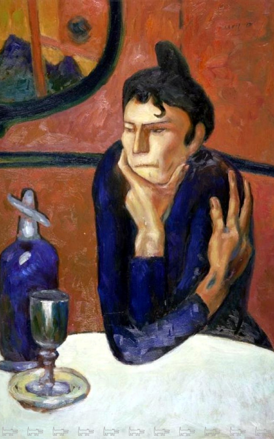 Коллекционер Сергей Щукин повесил «Любительницу абсента» Пабло Пикассо в бывшем особняке князей Трубецких в Москве, для которого заказал Анри Матиссу