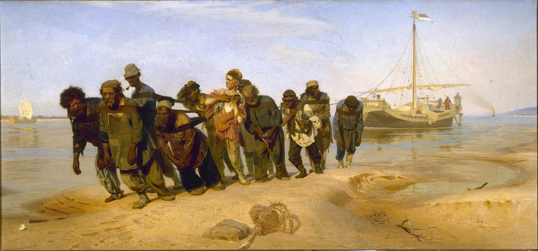 Илья Репин. Бурлаки на Волге. 1872—1873. Холст, масло. Государственный Русский музей
