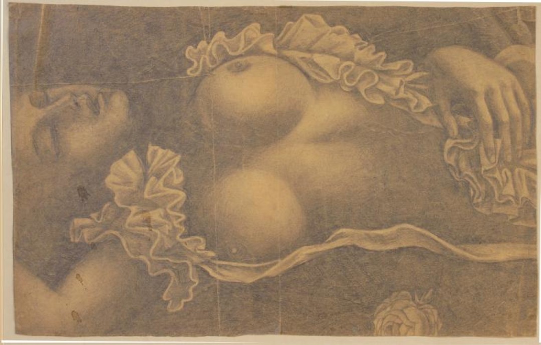 Лежащая (Чудный сон). Бумага, карандаш. 1965