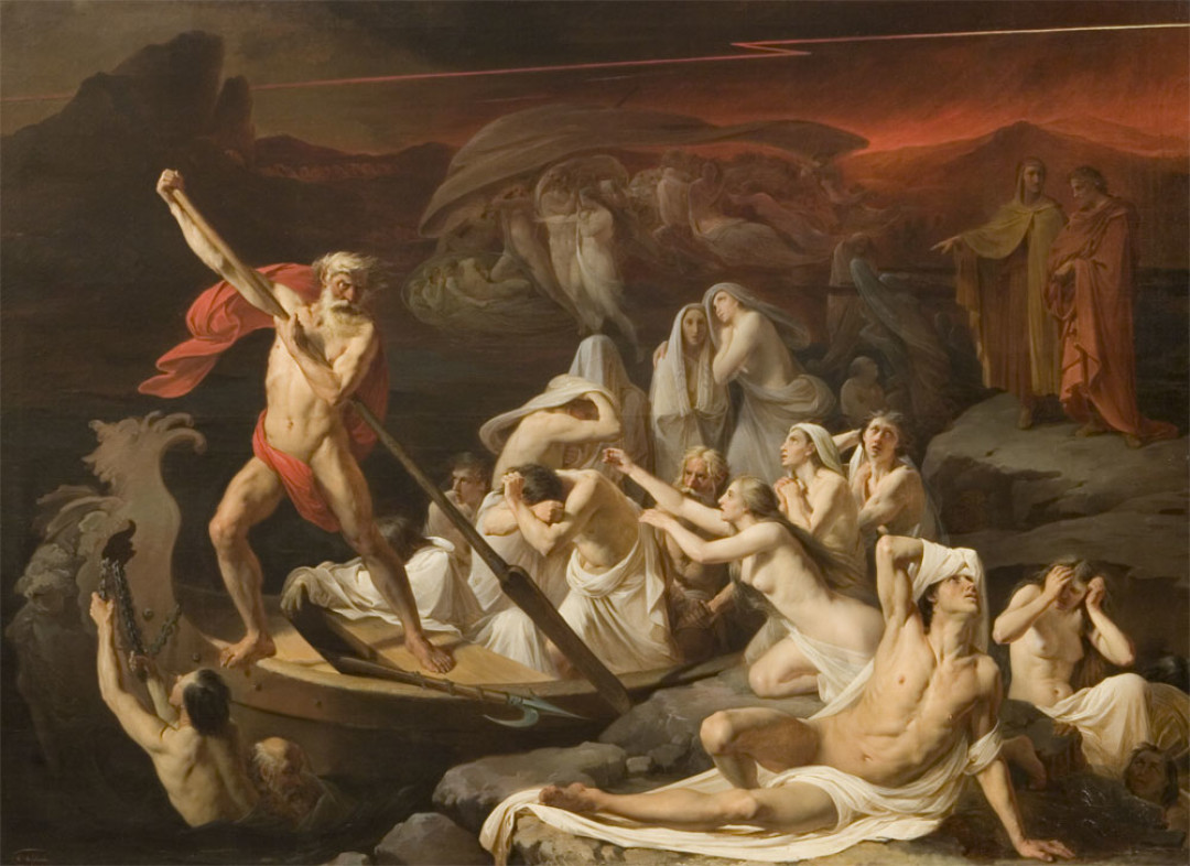 Александр Литовченко. Харон перевозит души умерших через реку Стикс. 1860, Научно-исследовательский музей при Российской Академии Художеств