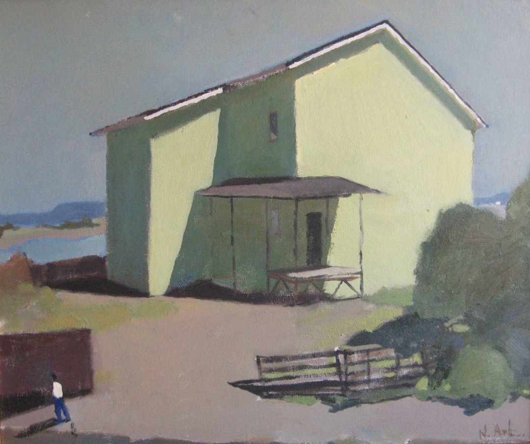 Артем Новоселов, «Дом у реки». Холст, масло. 50х60 см. 2016