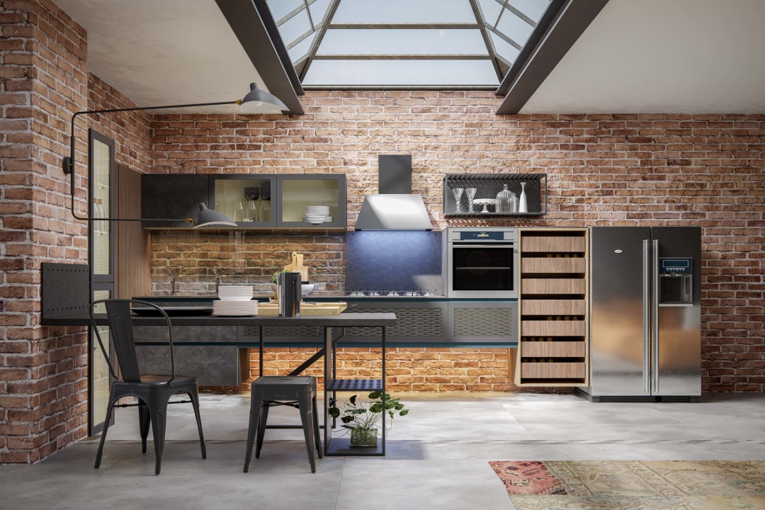 Фасады Antro выполнены из сланца – прочного и безвредного материала с необычными структурой и рисунком.