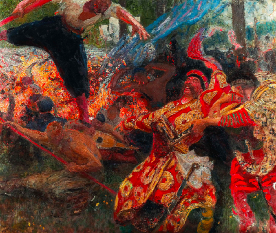 Гопак. Танец запорожских казаков. 1927 год. Из собрания Третьяковской галереи.