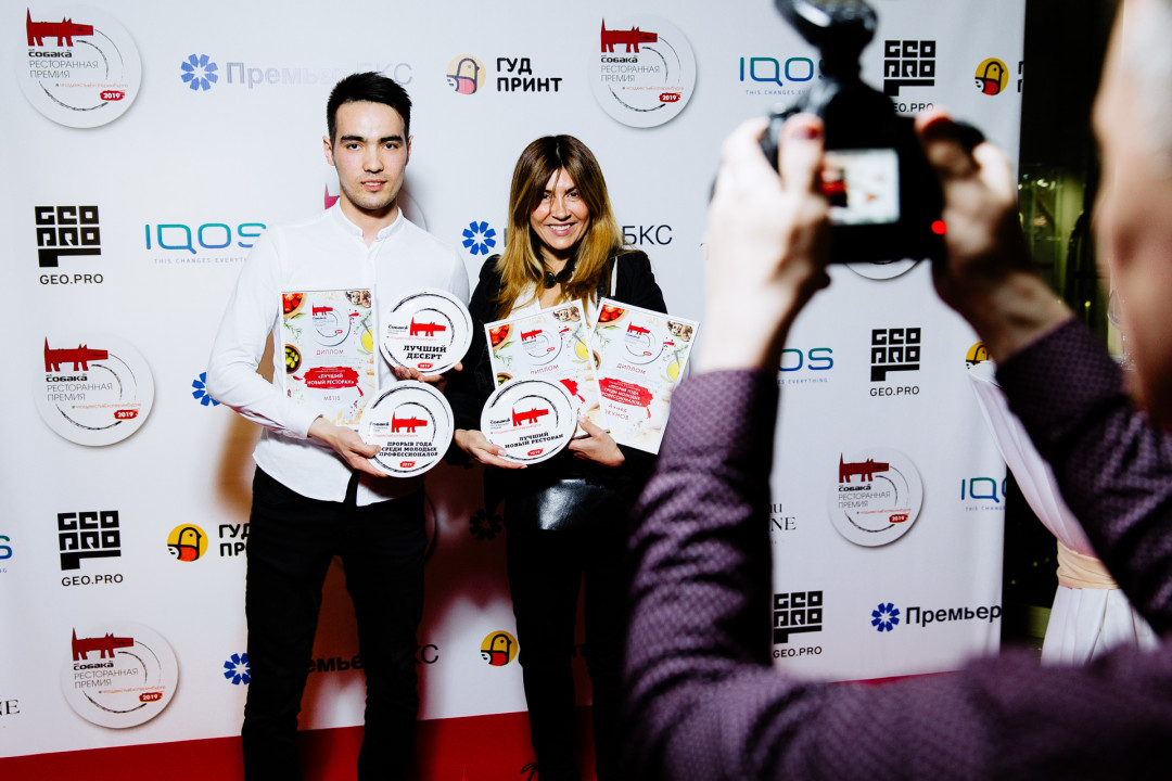 Ахмед Охунов и Лейла Джатдоева (Номинации "Лучший десерт", "Прорыв года", "Лучший новый ресторан") Благодарим за фото портал Geo.pro