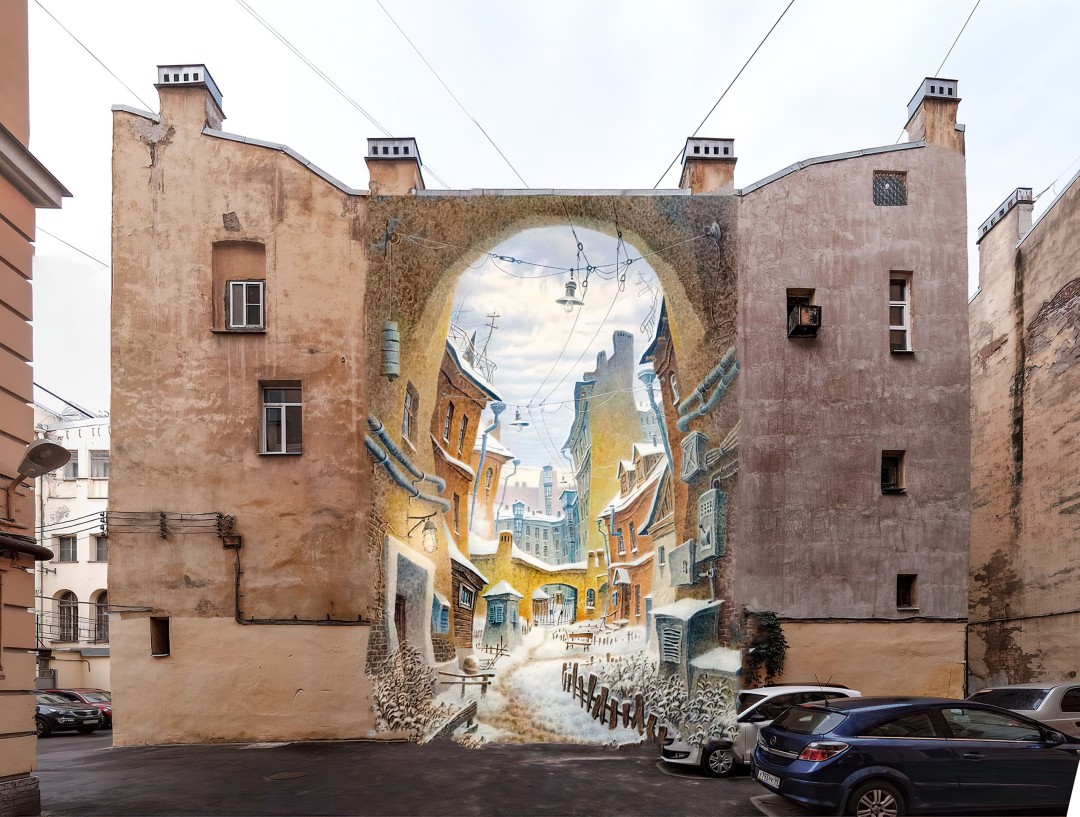 Работы художника Владимира Колбасова как пример возможного художественного решения брандмауэра, которое Лукьянов предлагает исполнить с помощью