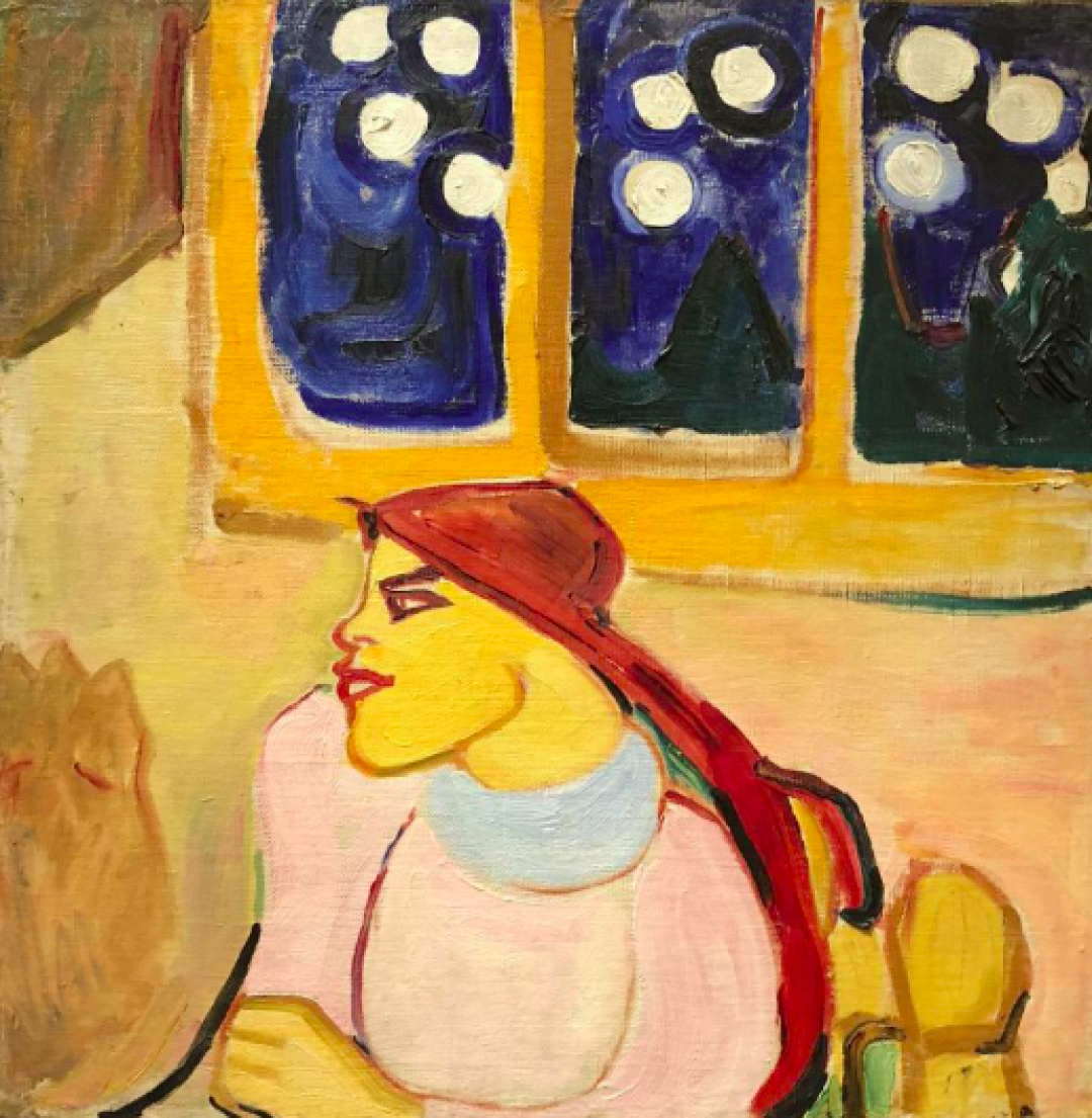 Гуро Е. Г. Женщина в платке Скандинавская царевна. 1910 год