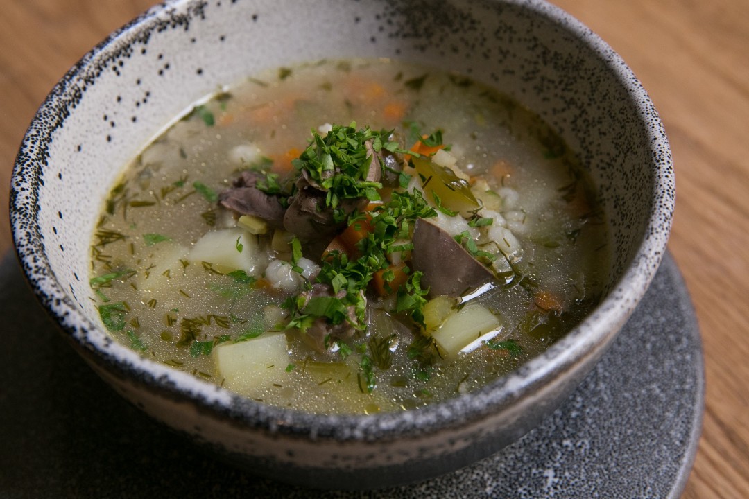 Ленинградский рассольник с потрошками