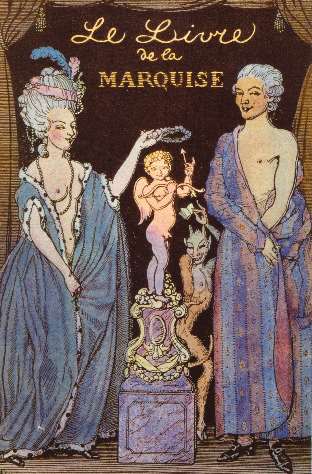 К.А. Сомов. Фронтиспис издания «Le Livre de la Marquise» («Книга маркизы»). St Pétersbourg S-té R. Golicke et A. Wilborg. 1918. Бумага, цинкография