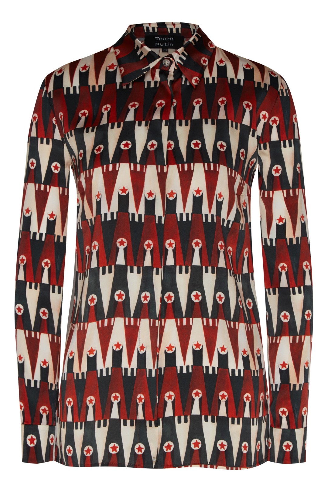 Шелковая блуза с кремлевскими звездами, 16 500 руб.