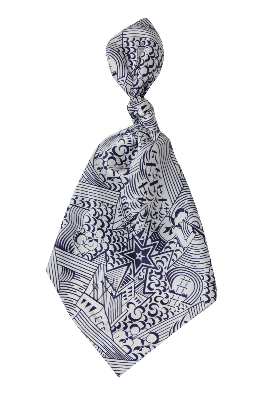 Шелковый платок с принтом «Пионеры», 3 500 руб.