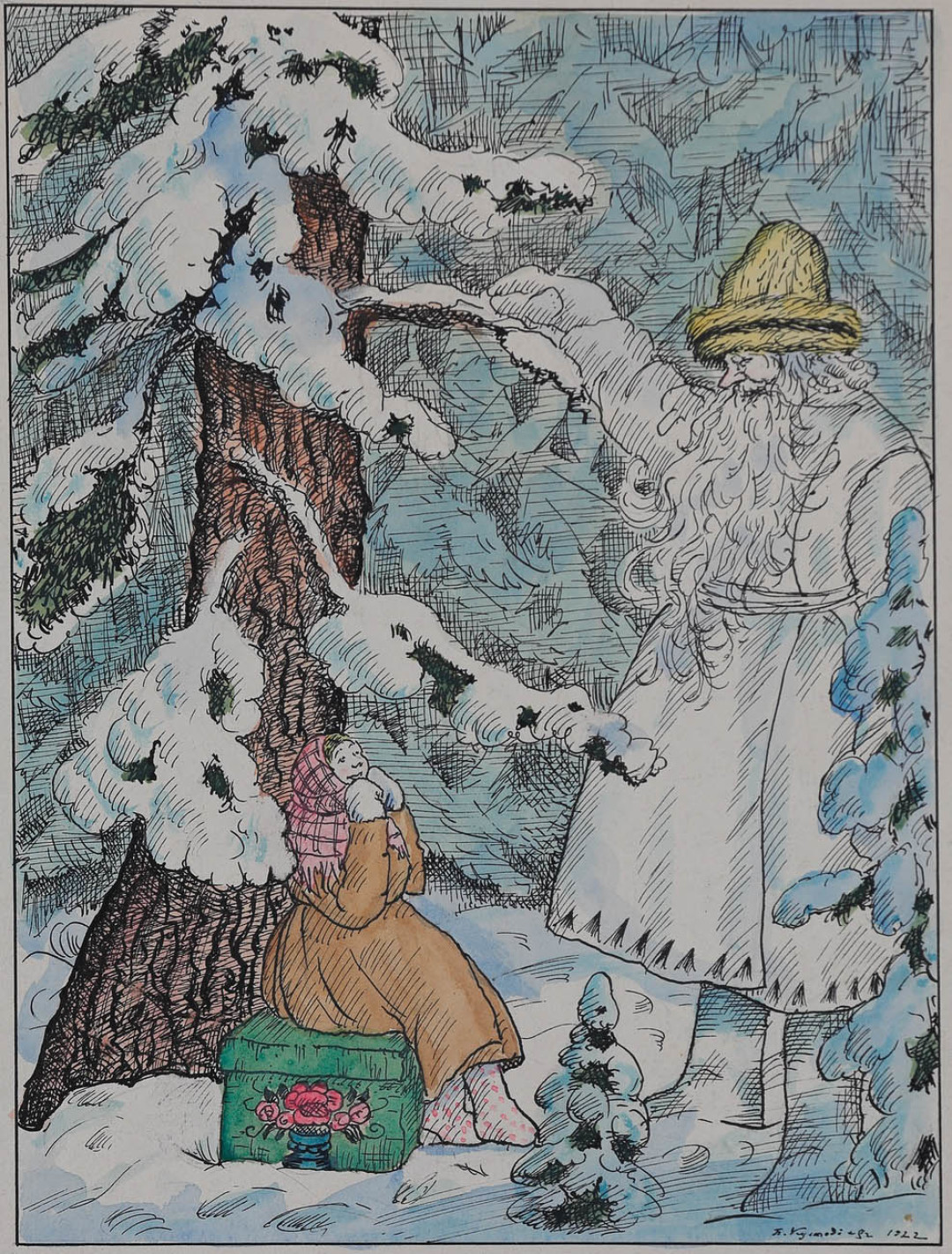 Б. Кустодиев, "Морозко", 1922. Частное собрание, Петербург
