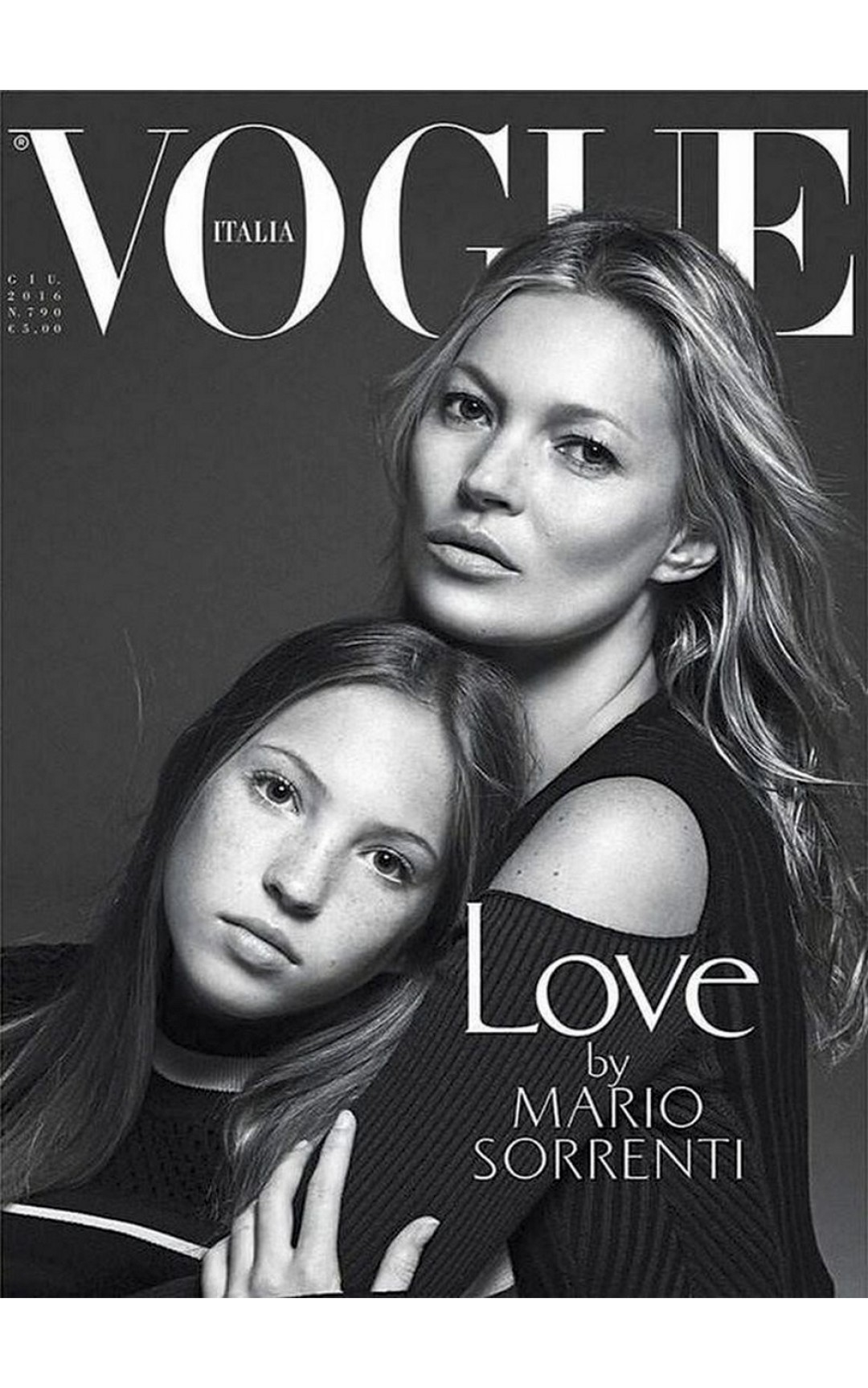 Лила Грейс и Кейт Мосс на обложке итальянского Vogue, 2016