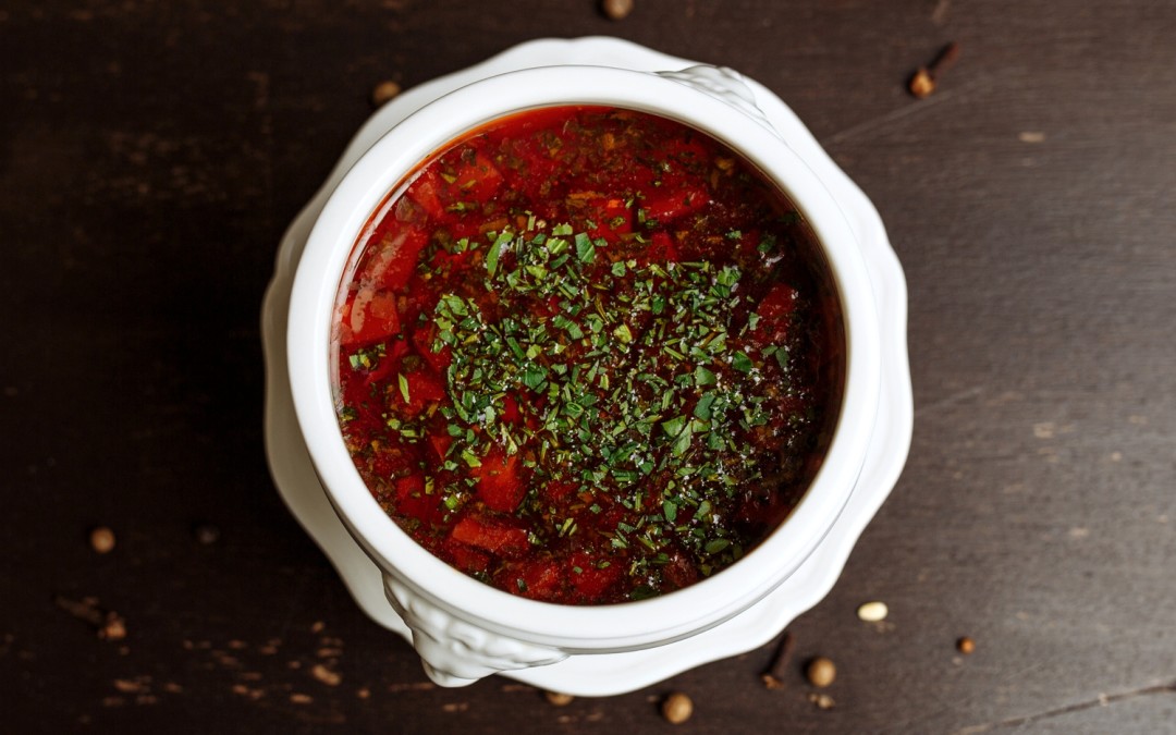 Борщ в ресторане Le Courage