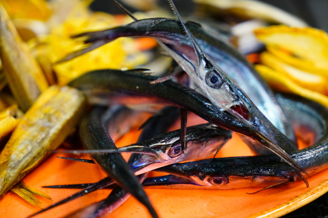 РЕСТОРАН-ПИВОВАРНЯ "НАТЮРЛИХ" СЕТ из черноморской рыбы : барабулька собственного копчения, вяленый судак и ставридка, провесной сарган