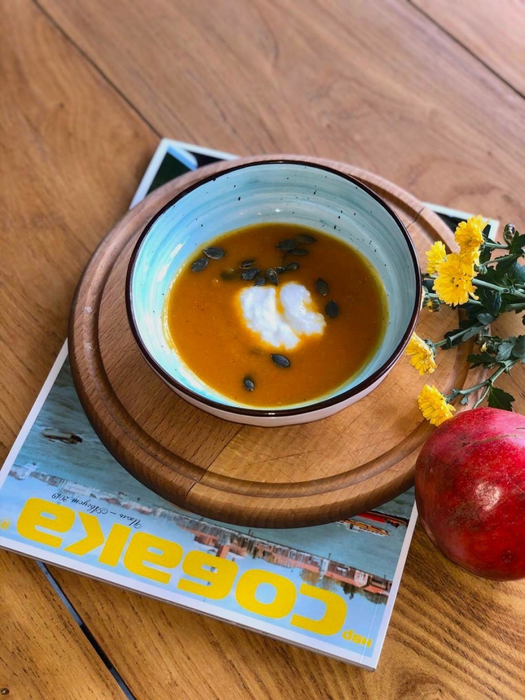 Ресторан МАЦОНИ Тыквенный суп с мацони и имбирем