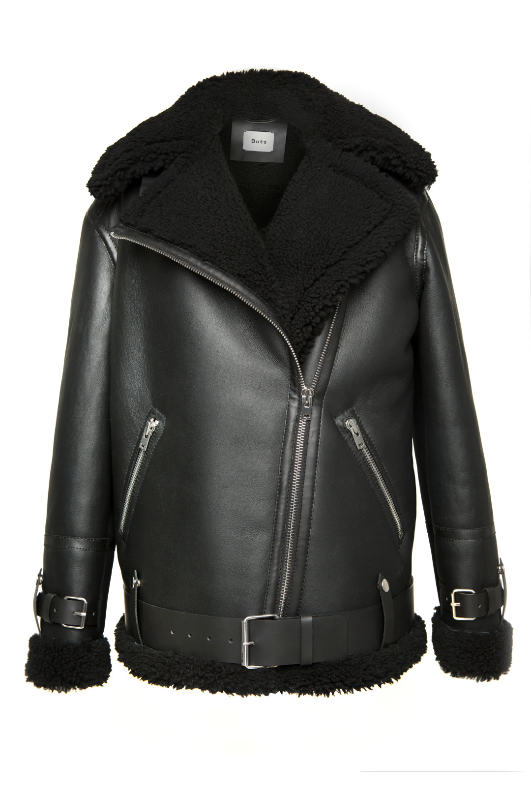 Женская дубленка Aviator Black Shearling Coat Bats, 68 900 рублей (8Store)