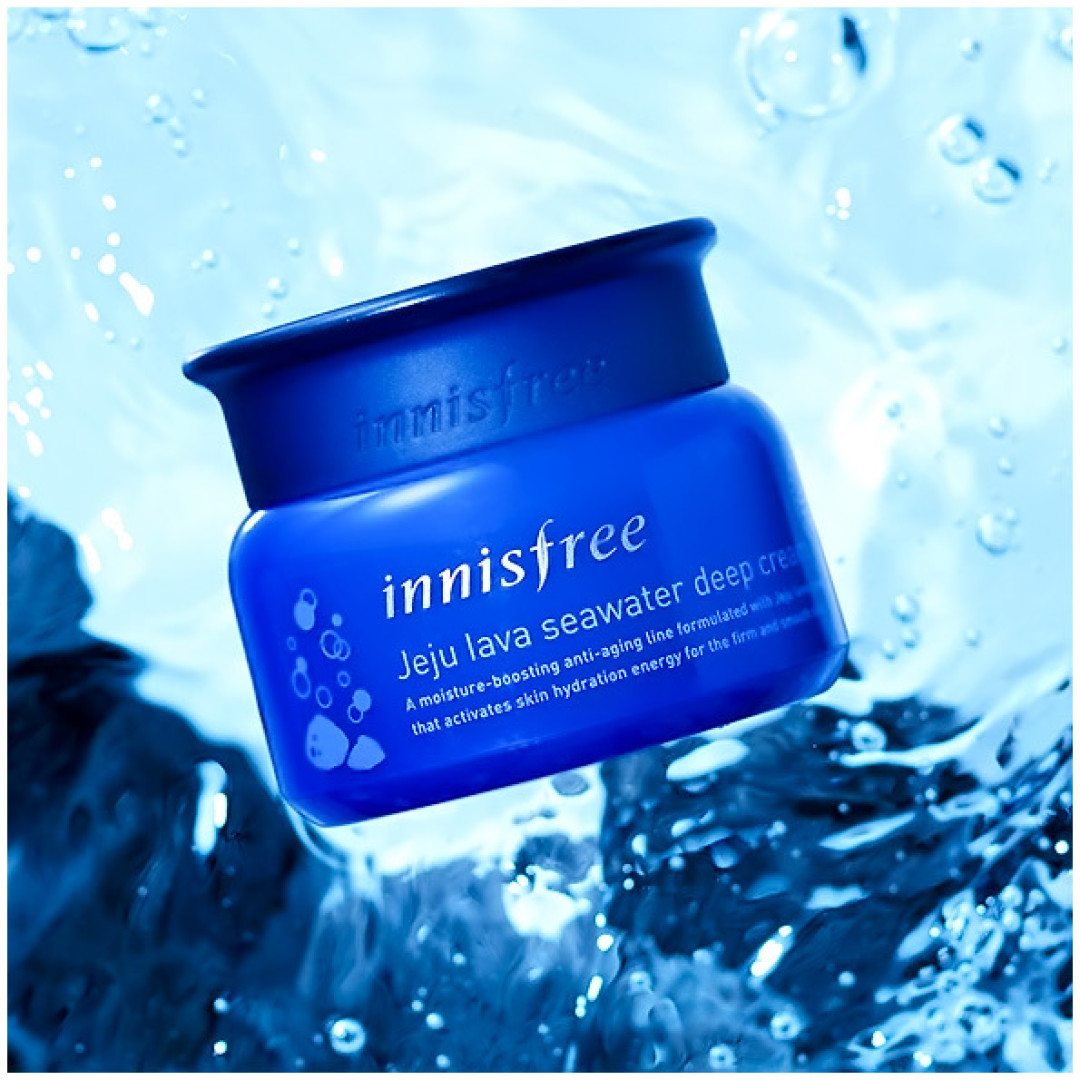 Крем для лица с вулканической морской водой Innisfree Jeju lava seawater deep cream
