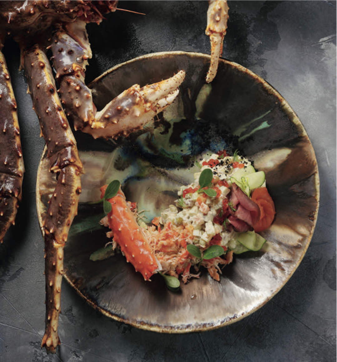 Оливье с крабом