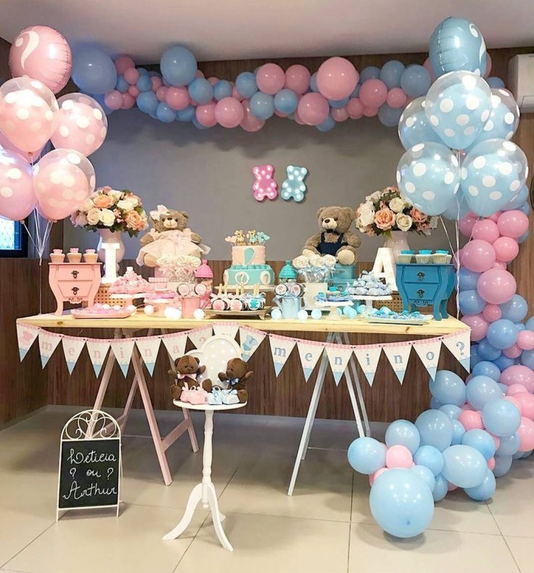Saiba como preparar um chá revelação inesquecível Baby gender reveal party, Baby