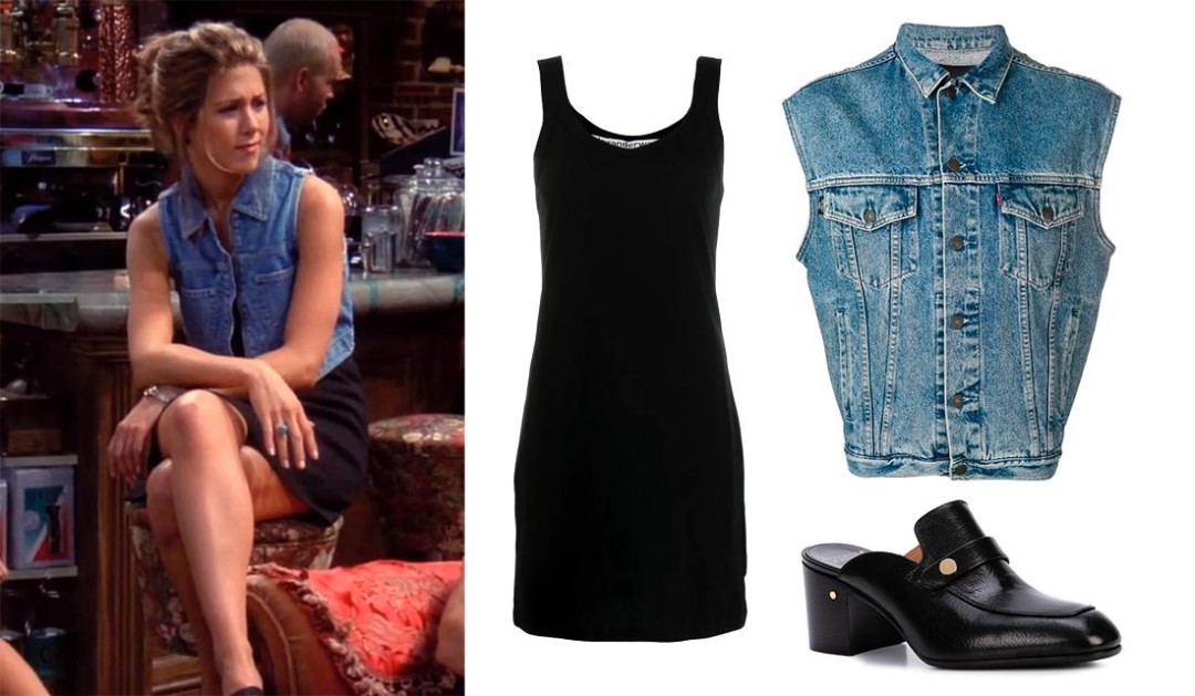 Маленькое чёрное платье никто не отменял! Добавляем к образу короткую джинсовую жилетку и мюли - получаем невероятно стильный лук на весну.